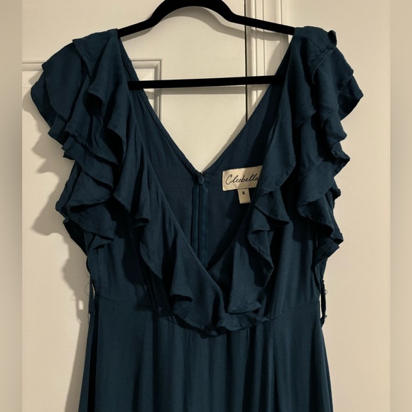 Cleobella Ruffle Shoulder Leg Slit Midi Dress - Picture 9 of 10